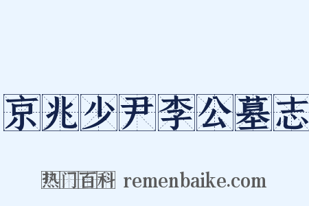 京兆少尹李公墓志是什么意思的图片